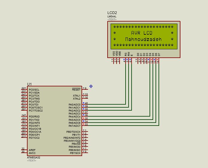 اتصال میکروکنترلر AVR به LCD کاراکتری